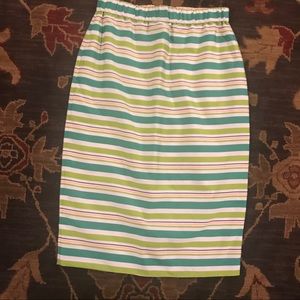 Brand New J. Crew Green Striped Silk Skirt 🐢